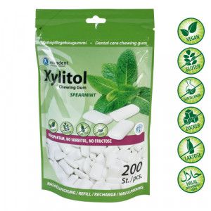 MIRADENT Xylitol Chewing Gum Spearmint Ref.